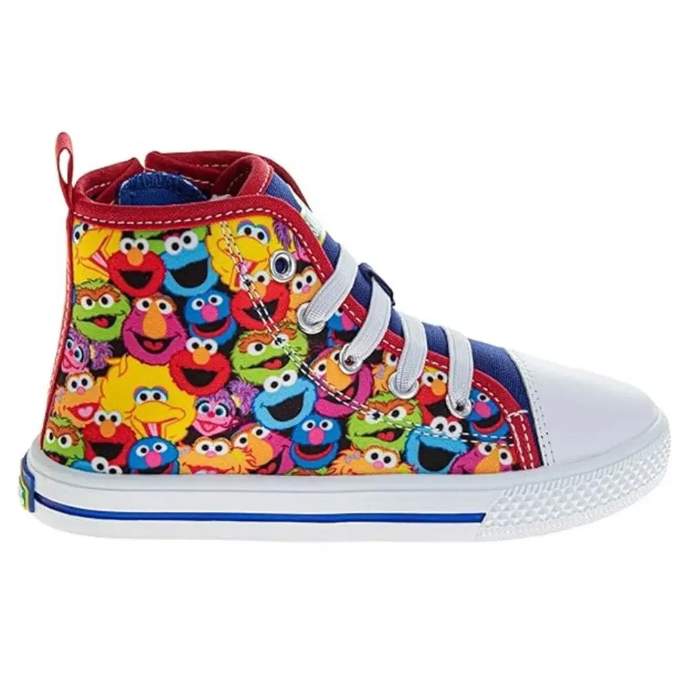 Sesame Hi Top Sneakers Street Elmo Lace Up Multicolor Size 9